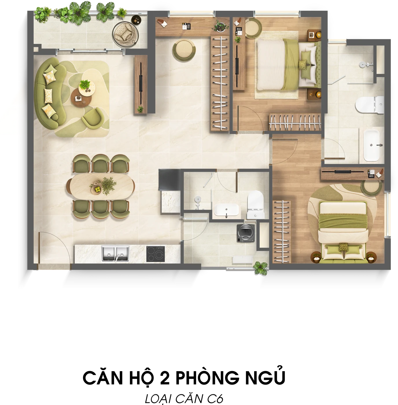 2 bedrooms · C6