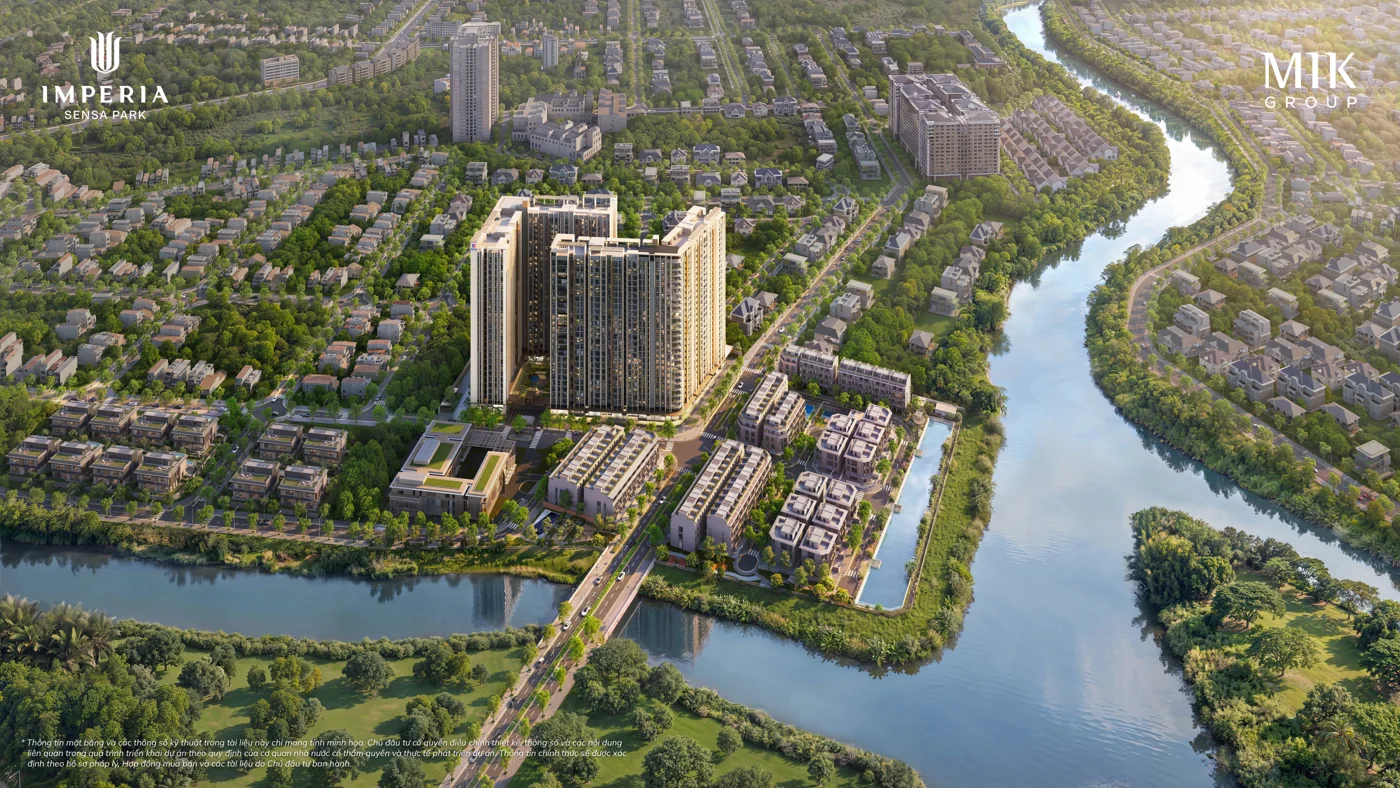 Phối cảnh dự án và cảnh quan sông nước
