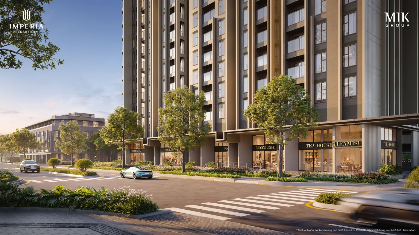 Khối đế thương mại và đường nội khu
