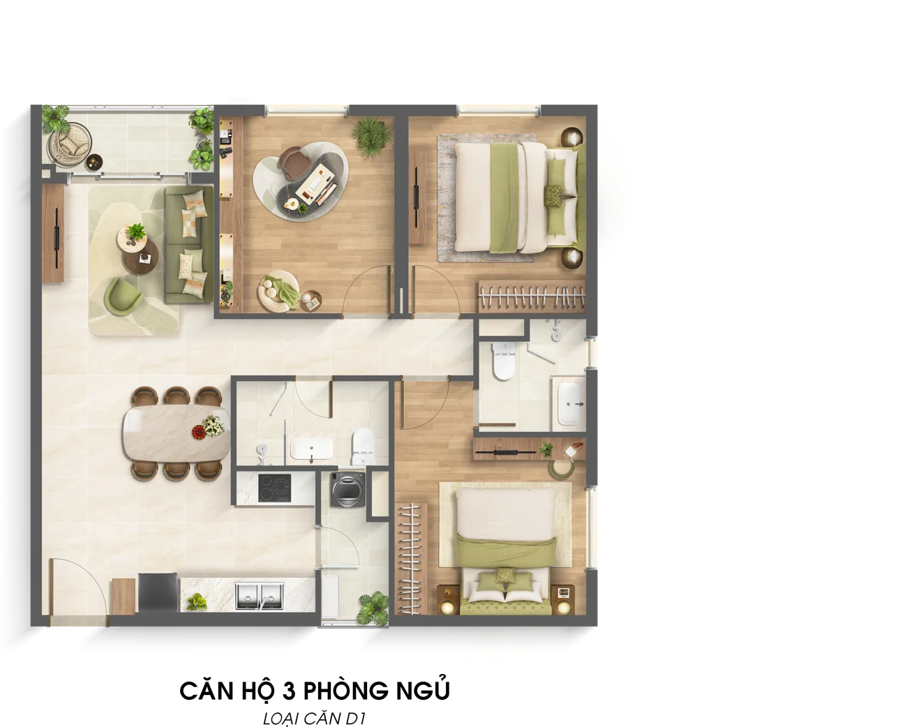 3 bedrooms · D1